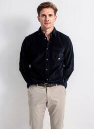 Chemise manches longues coupe droite bleu PULL IN homme