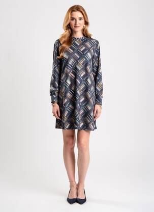 Robe courte manches longues manches longues bleu SURKANA femme