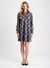 Robe courte manches longues manches longues bleu SURKANA femme