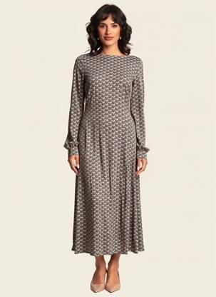 Robe longue manches longues manches longues bleu SURKANA femme