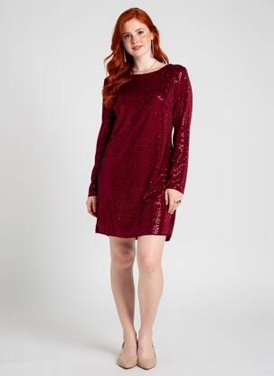 Robe courte manches longues manches longues rouge LOKITA femme