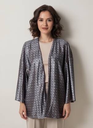 Veste chic col v gris SURKANA femme