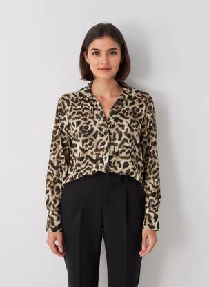 Chemisier coupe fluide manches longues beige PLEASE femme