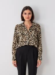 Chemisier coupe fluide manches longues beige PLEASE femme