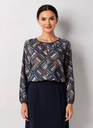 Pull tissage chiné manches longues bleu SURKANA femme
