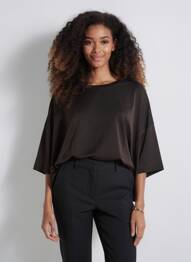 Top stretch manches courtes marron PLEASE femme