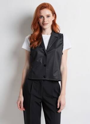Gilet sans manche coupe cintrée noir HBT femme