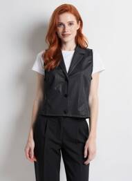 Gilet sans manche coupe cintrée noir HBT femme