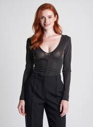 Body stretch manches longues noir PLEASE femme