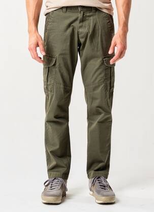 Pantalon cargo poches taille normale vert TIMEZONE homme