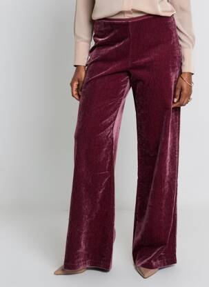 Pantalon large fermeture zip latéral taille normale violet SURKANA femme