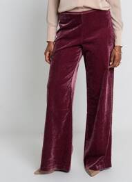 Pantalon large fermeture zip latéral taille normale violet SURKANA femme