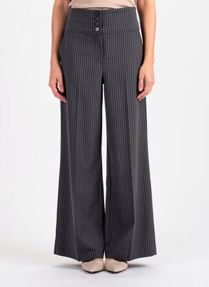 Pantalon large tissage popeline taille normale noir HBT femme