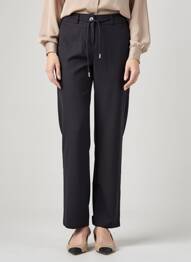 Pantalon droit stretch taille normale noir HBT femme