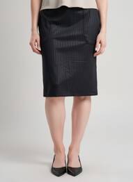 Jupe mi-longue stretch noir HBT femme