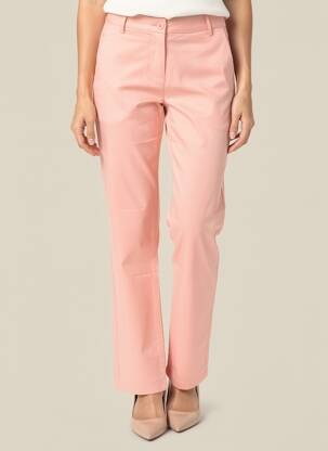 Pantalon droit stretch taille normale rose VILA femme