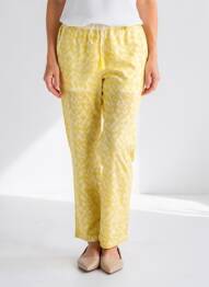 Pantalon droit taille élastique taille normale jaune STELLA FOREST femme