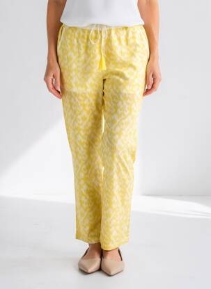 Pantalon droit taille élastique taille normale jaune STELLA FOREST femme