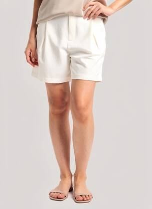 Short fermeture zippée sous rabat boutonné taille normale blanc SEE U SOON femme