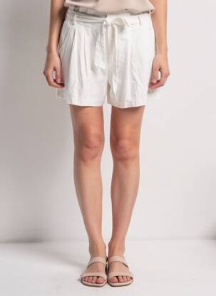 Short fermeture zippée sous rabat avec crochet taille normale blanc SEE U SOON femme