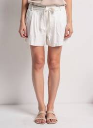 Short fermeture zippée sous rabat avec crochet taille normale blanc SEE U SOON femme