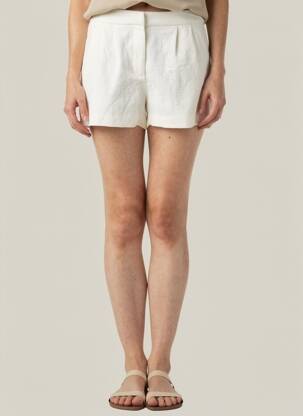 Short fermeture zippée sous rabat avec crochet taille normale blanc VILA femme