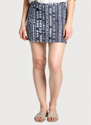 Jupe courte coupe droite bleu VILA femme