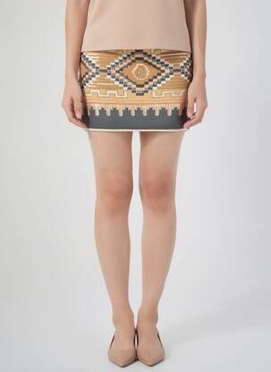 Jupe courte coupe droite beige VILA femme