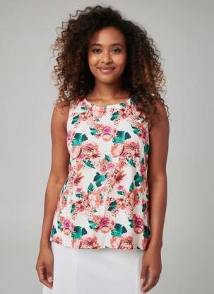 Top tissage crêpe sans manche rose VILA femme