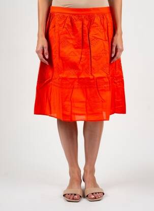 Jupe mi-longue coupe droite orange VILA femme