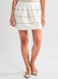 Mini-jupe coupe droite blanc COLOR BLOCK femme
