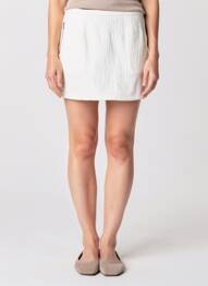 Mini-jupe coupe droite blanc SEE U SOON femme