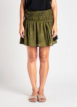 Jupe courte coupe droite vert THE KORNER femme