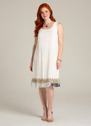 Robe mi-longue sans manche sans manche blanc VILA femme
