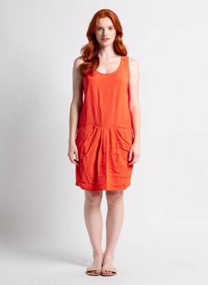 Robe mi-longue sans manche sans manche orange SEE U SOON femme