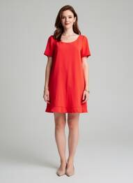 Robe courte manches courtes manches courtes rouge SEE U SOON femme