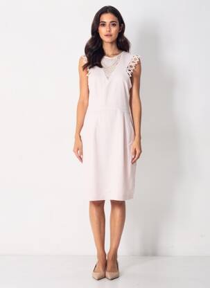 Robe mi-longue sans manche sans manche rose SUNCOO femme