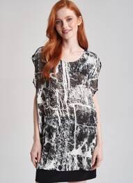 Tunique manches courtes col rond noir VILA femme