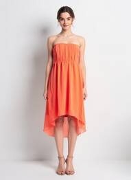 Robe mi-longue sans manche sans manche orange VILA femme
