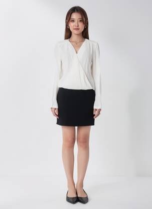 Robe courte manches longues manches longues blanc SEE U SOON femme