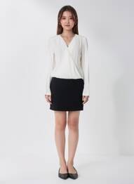 Robe courte manches longues manches longues blanc SEE U SOON femme