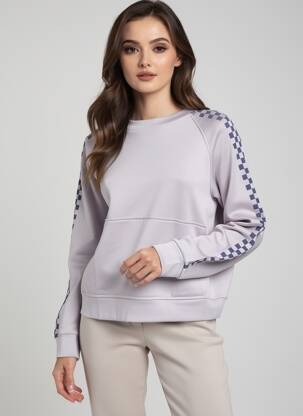 Sweat-shirt stretch manches longues violet ROSE GARDEN femme