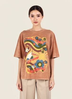T-shirt coupe droite manches courtes orange ROSE GARDEN femme