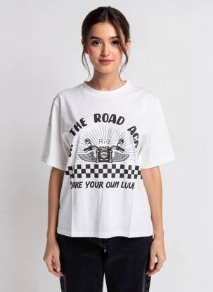 T-shirt coupe droite manches courtes beige ROSE GARDEN femme