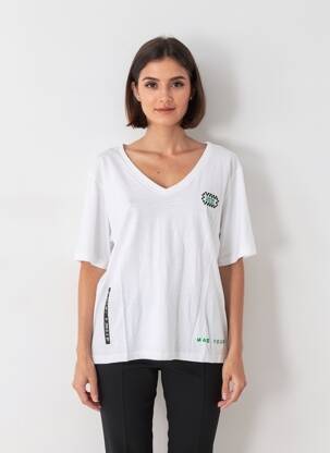 T-shirt coupe droite manches courtes blanc ROSE GARDEN femme