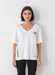 T-shirt coupe droite manches courtes blanc ROSE GARDEN femme