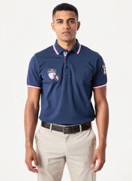 Polo tissage jersey manches courtes bleu CAMBERABERO homme