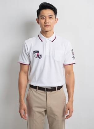 Polo tissage jersey manches courtes blanc CAMBERABERO homme