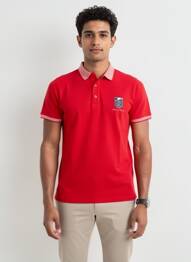 Polo tissage jersey manches courtes rouge CAMBERABERO homme