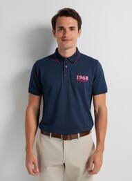 Polo tissage jersey manches courtes bleu CAMBERABERO homme